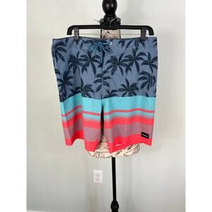 Hurley Men’s tropical striped unlined swim shorts